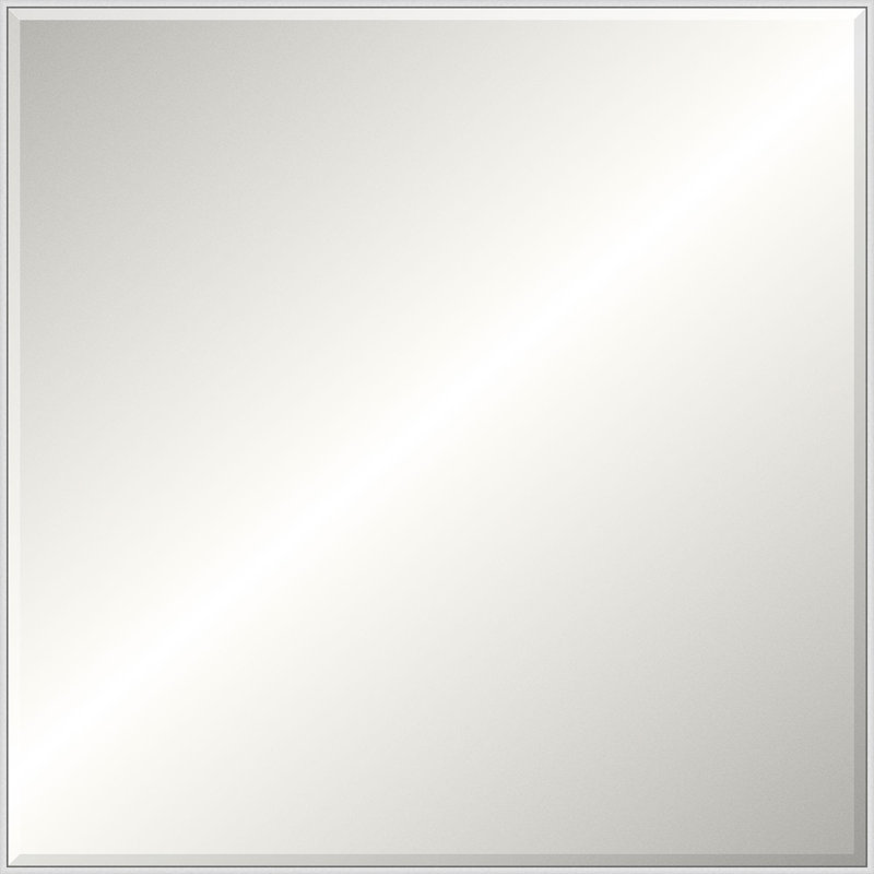 Miroir de plancher en bois massif Floater 2, Argent argent, Carrée, 49,25 po x 49,25 po