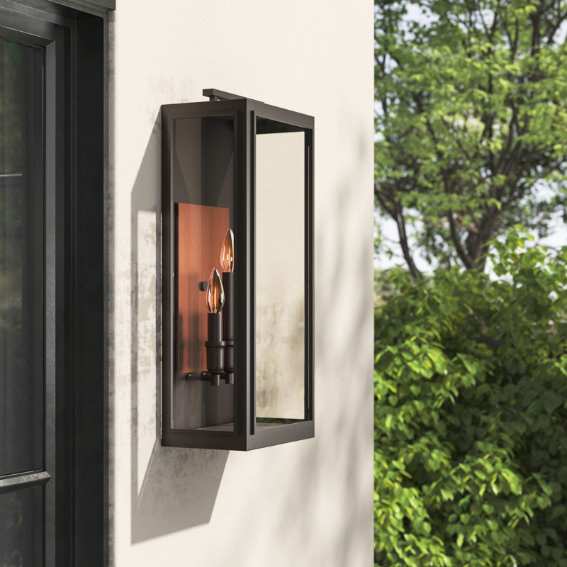 Lanterne murale d'extérieur 3 lumières Sutcliffe, Bronze frotté à l'huile, DEL intégrées