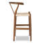  Tabouret de comptoir en bois massif avec assise tissée-572450060