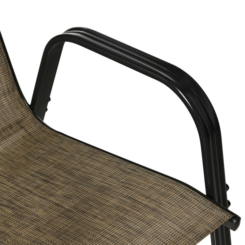Ensemble de 4 chaises de patio avec accoudoirs pour le jardin, brun