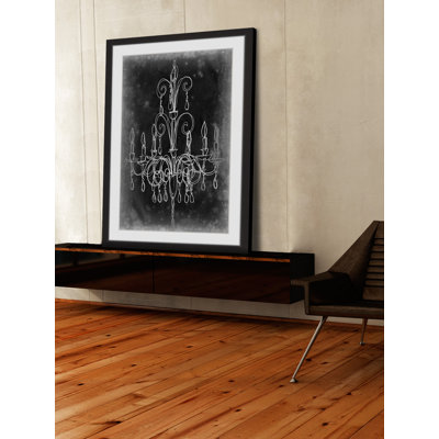 « tableau noir lustre ii », reproduction d’art encadrée