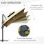 Éclairage solaire à DEL et parasol en porte-à-faux Power Bank, 10 pi, rotation 360 °, inclinable, option kaki