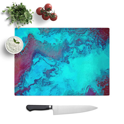 Glass Endless Kiss in Abstract Chopping Board