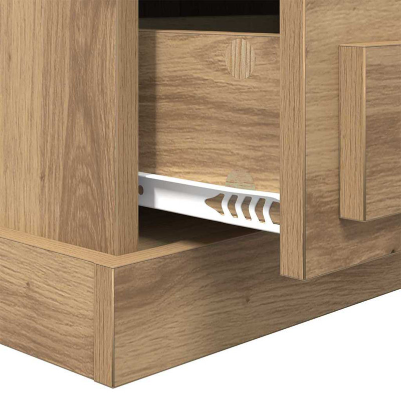 43cm W Manufactured Wood Bedside Table, Artisan Oak