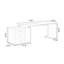 Bureau rectangulaire à 3 tiroirs en bois massif de couleur noyer clair-731926142
