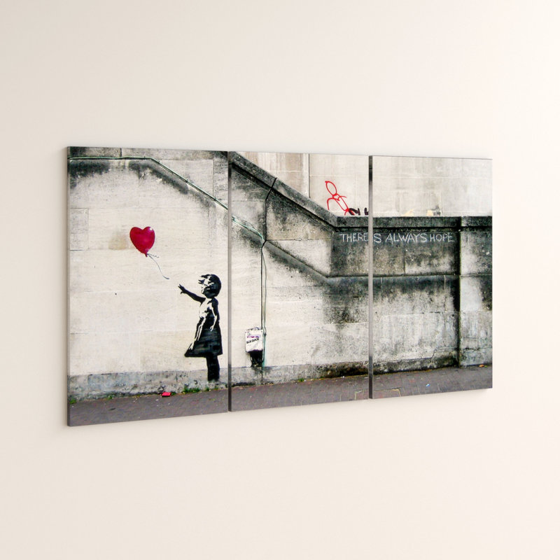 There Is Always Hope by Banksy - 3 Piece Wrapped Canvas Print, 60cm H x 120cm W