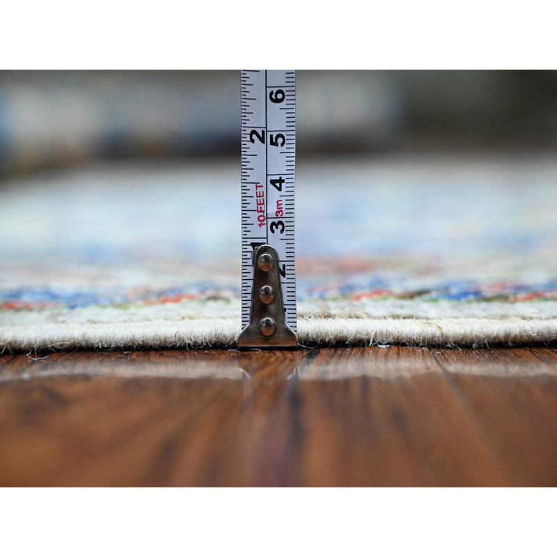 Tapis noué à la main gris antique en laine filée à la main 4 pi 1 po x 6 pi 2 po 2CB585FB274346549B4F08AE0D3F889C