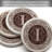 Ophelia & Co. 4 Pack Monogram Sandstone Coasters in Bronze Iron Ram Coaster Holder-1409607750