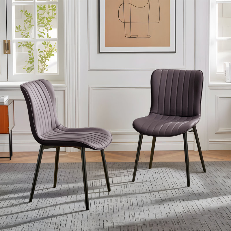 Modern Dining Chairs, PU Leather Kitchen Side Chairs With Sturdy Metal Legs & Non-Slip Feet Perfect For Dining Room, Restaurant, Cafe