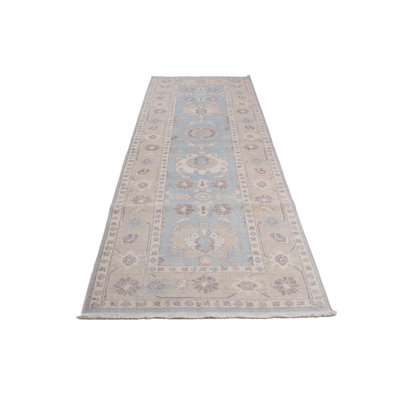 3x11 Beige and Blue Turkish Traditional Runner