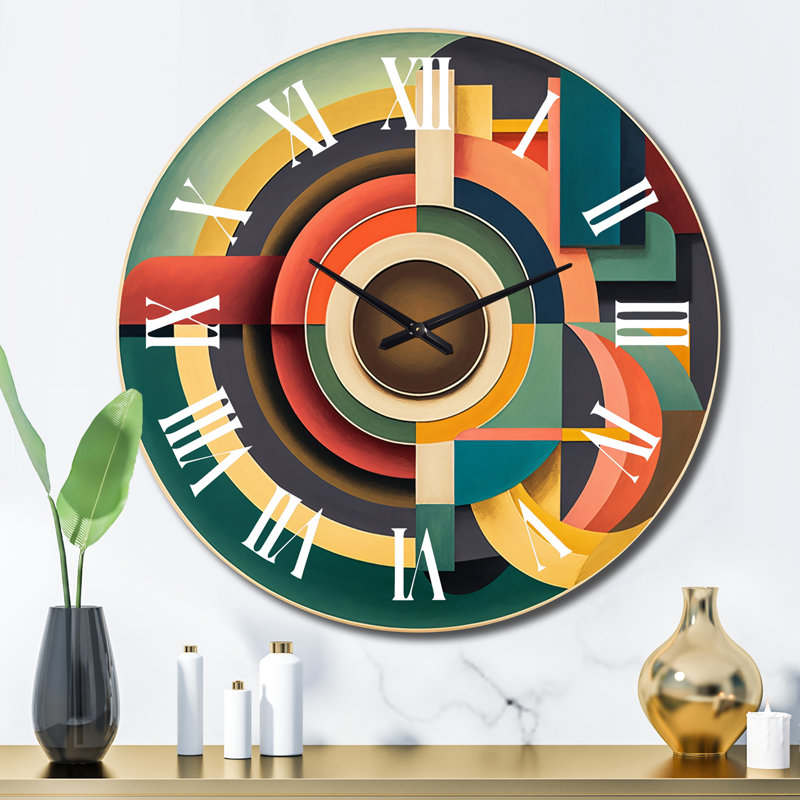 Horloge murale Mid-Century Vintage Circular Visions III, Grand