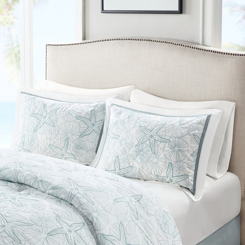 Édredon en blanc, 100% coton, brodé foncé, surdimensionné et chaud, comprend édredon, jupe de lit, 2 taies décoratives, rembourrage, pour plus de confort