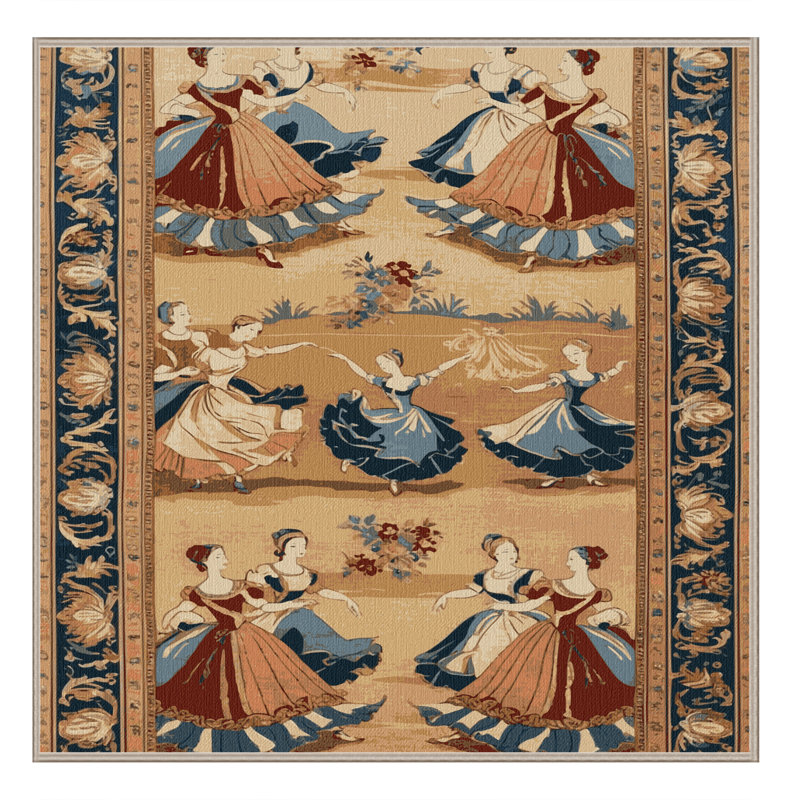 Tapis brun français lavable à la machine, Carré 6 pi