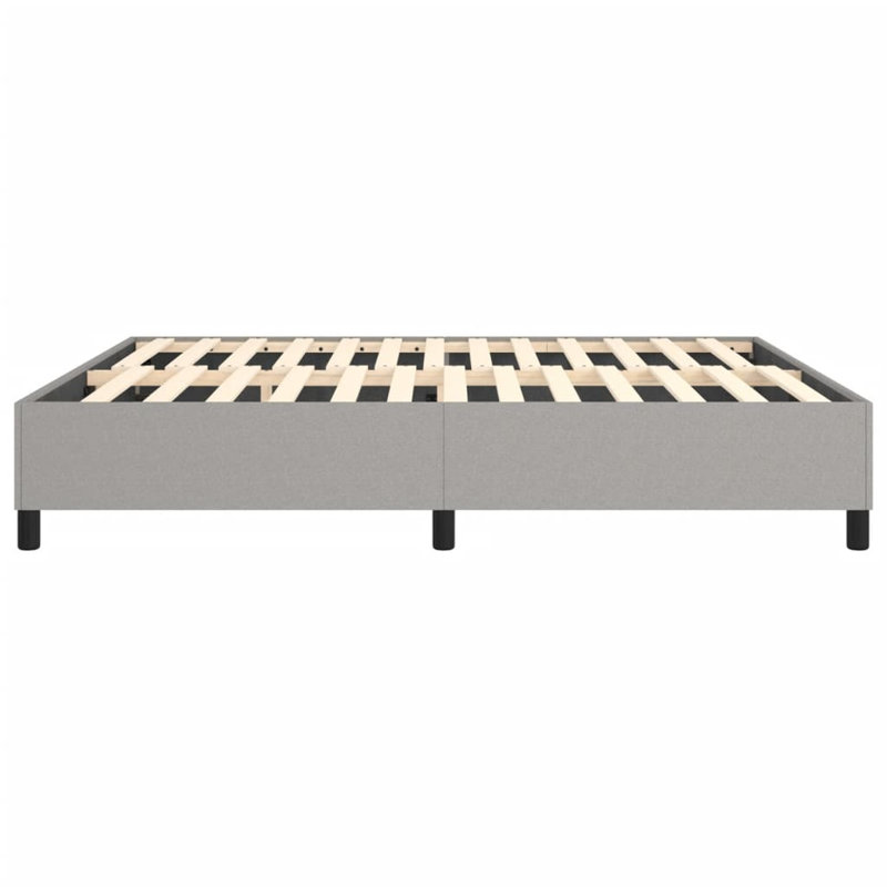 Box Spring Bed Frame Light Grey King Fabric , Light Gray, King, 13.8"