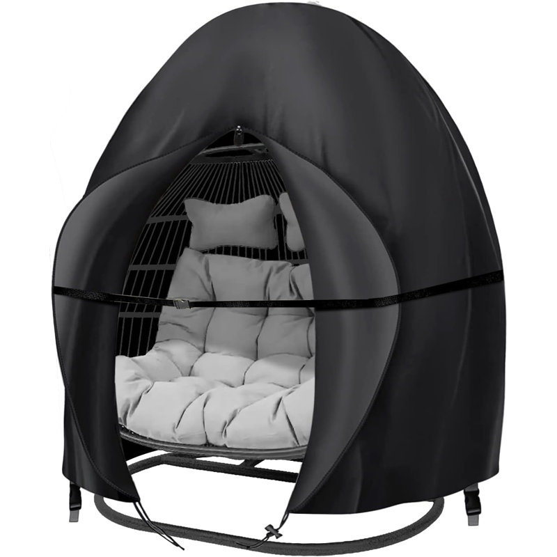 Housses pour chaises de patio, 91 x 80 pouces, housse de balançoire robuste résistante à l'eau, anti-UV et anti-poussière (noir)