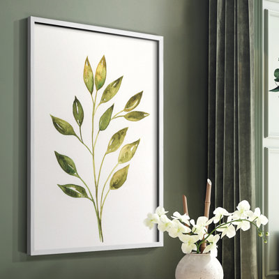 Reproduction encadrée de brindille simple II - bois massif
