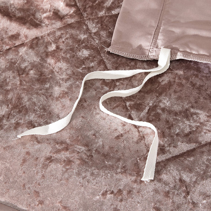 Housse de couette en velours pour lit simple / simple TG, Édredon pour lit simple / simple TG + 3 pièces s, Light Blush