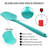 600℉ Heat Resistant BPA-Free Silicone Rubber Spatula Set,Kitchen Cooking Spatulas, Baking, Mixing for Non Stick Cookware, Dishwasher Safe, Set of 5 Aqua Sky-136922016