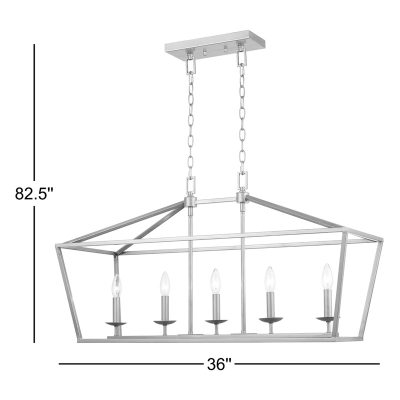 Lustre géométrique à 5 lumières Noelle, Bronze huilé