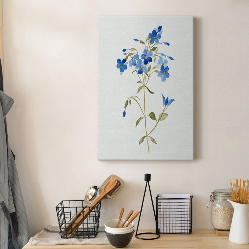 «Blue Blossom Botanical II», reproduction sur toile tendue, H 18 po x l 12 po x P 1 po