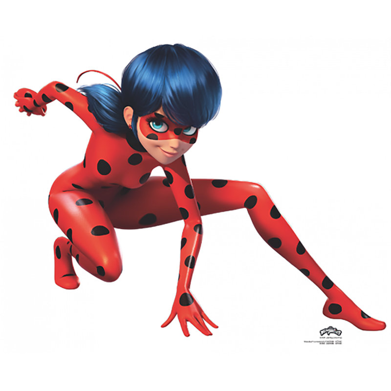 Miraculous Ladybug Crouching Red and Black Cardboard Cutout Standee