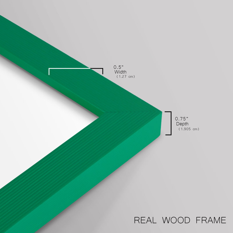 La Mer Exhibition Poster II Framed Print - Solid Wood, Green, 21" H x 17" W