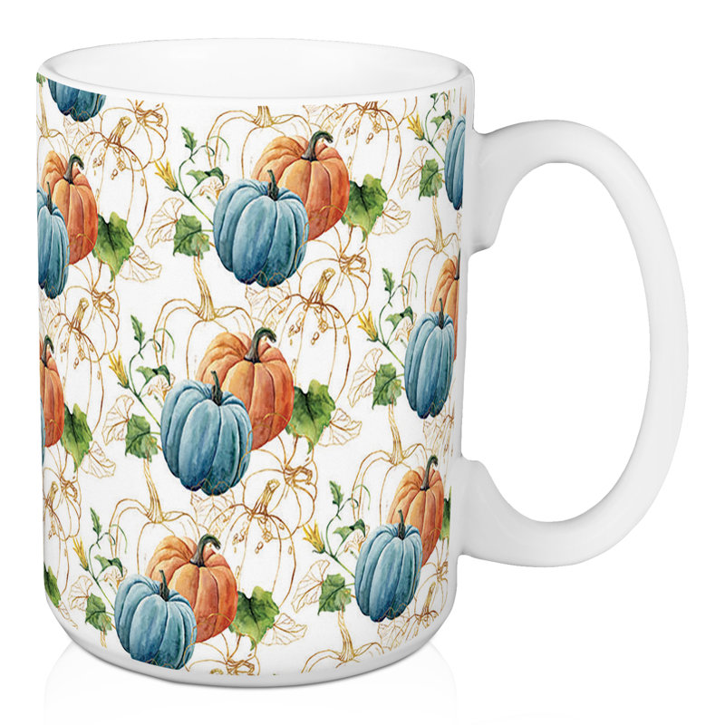 Tasse à café à feuilles jaunes Hopp, 18, Motif de citrouille