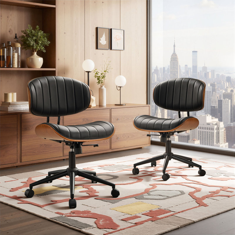 Albaugh Ergonomic Office Chair Swivel Task Chair with Adjustable Gas Lift, Black