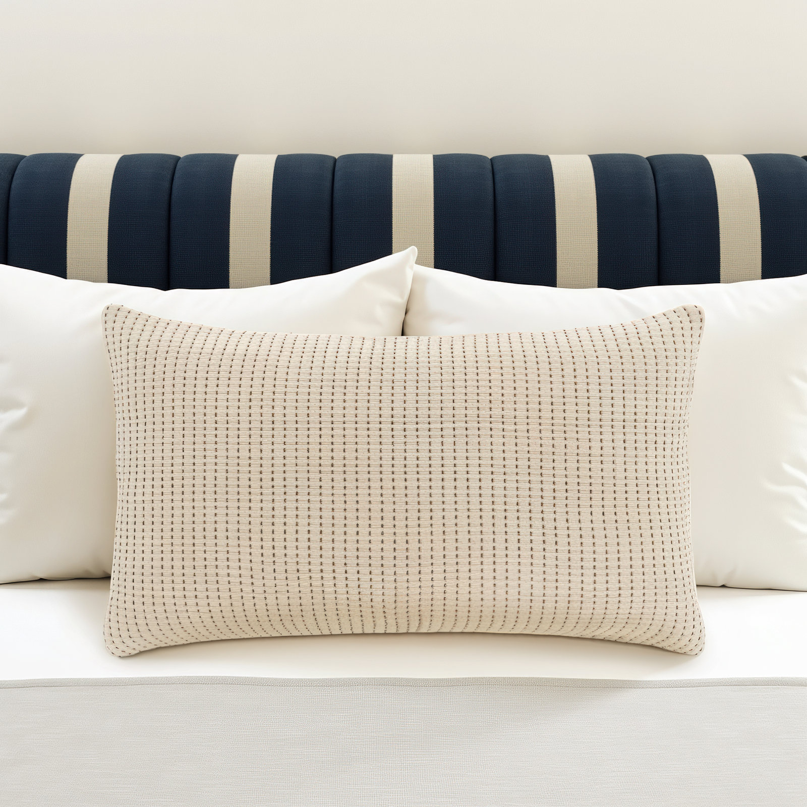Pick Stitch Matelasse Sham, Natural, King
