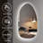 Asymetrical Accent Wall Mirror with Lights