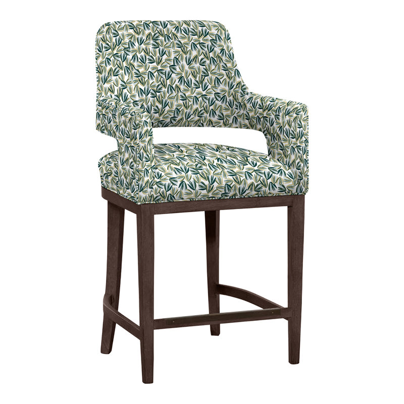 Tabouret de bar et de comptoir Josie, Tabac, Tabouret de comptoir (siège d'une hauteur de 26,5, Perigold Palmetto Verdigris