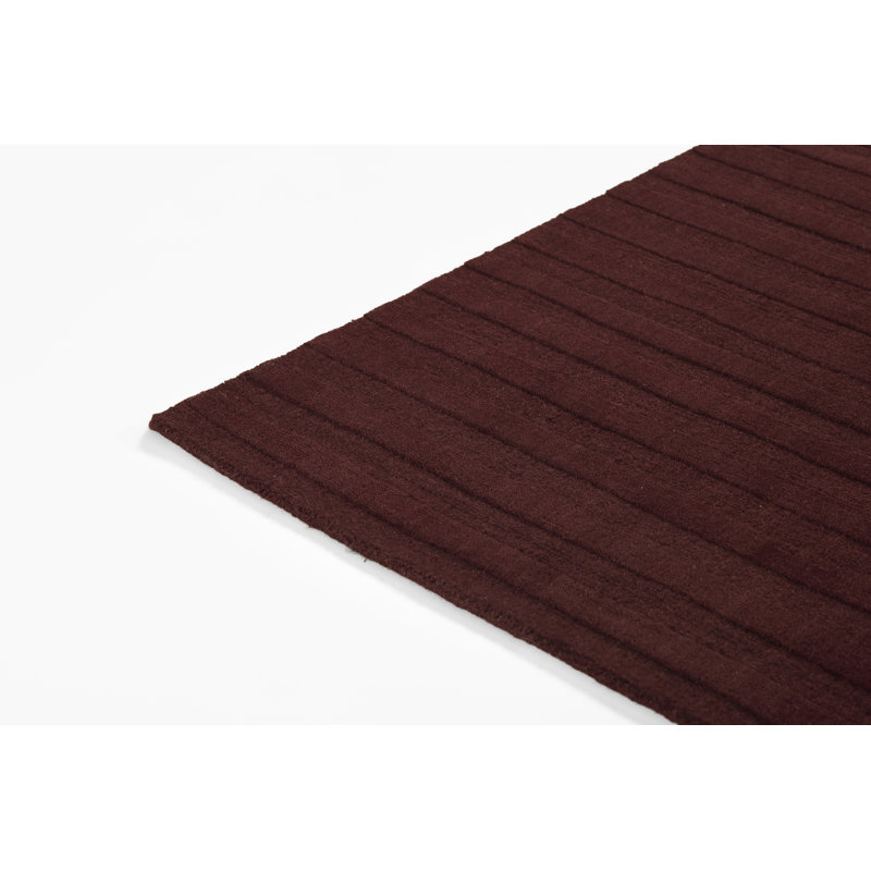Tapis Lura tissé à la main en laine à rayures prune, 2,39 m x 3,05 m, 7 pi 10 po x 10 pi
