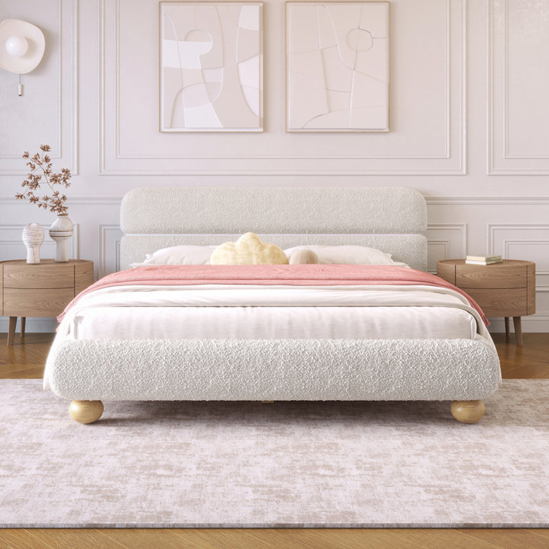 Lit rembourré en tissu molletonné Teddy