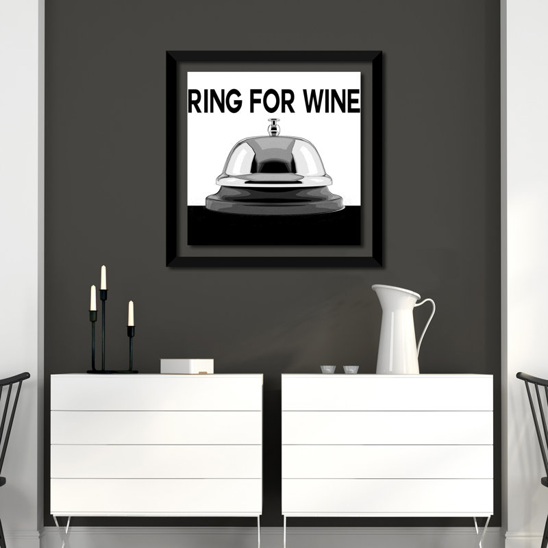 «Ring For Wine», impression sur toile, H 25,5 po x l 25,5 po x P 1 po, Cadre noir