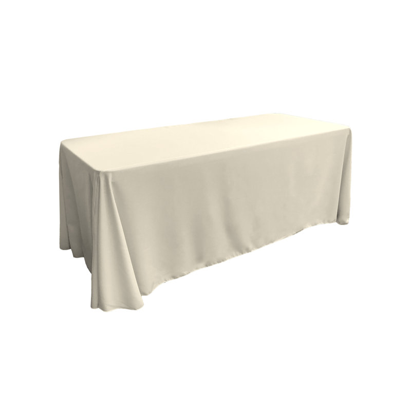 Nappe rectangulaire en polyester résistante aux taches Fisher, Ivoire, 156 po x 90 po