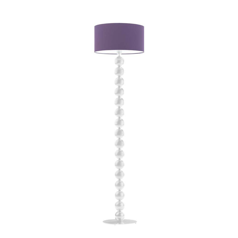 Moody 158cm Traditional Floor Lamp, White, Violet