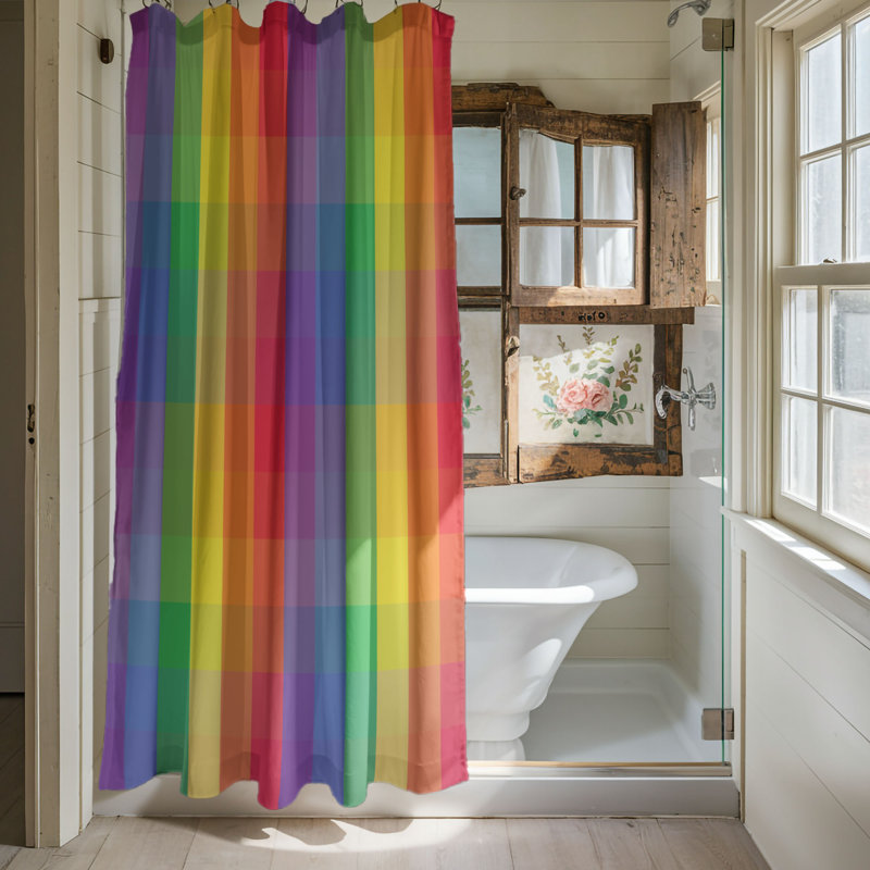 Rideau de douche Rainbow Groovy - Premium, H 74 po x l 71 po