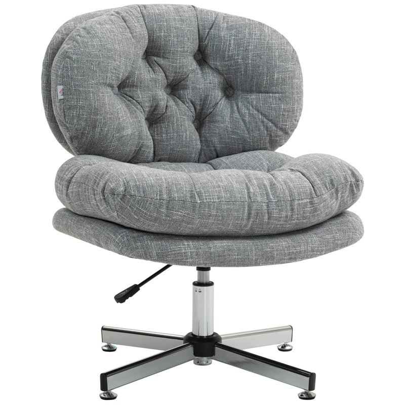 Chaise de bureau sans accoudoirs avec siège rembourré épais, Gris