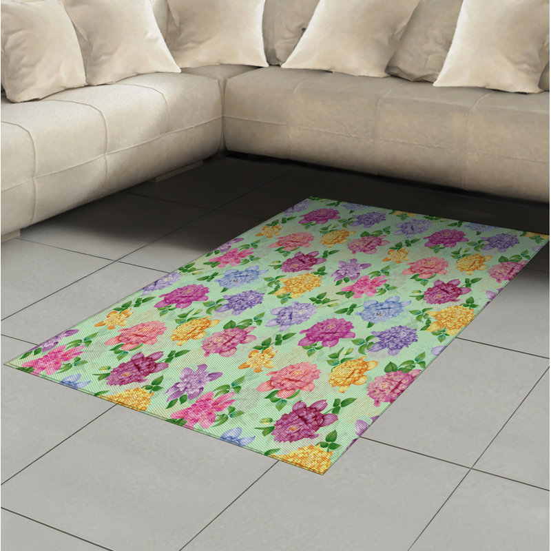 Vintage High Density Long Fiber Poly Threads Decorative Area Rug Carpet, Rectangle 4' x 5'8"