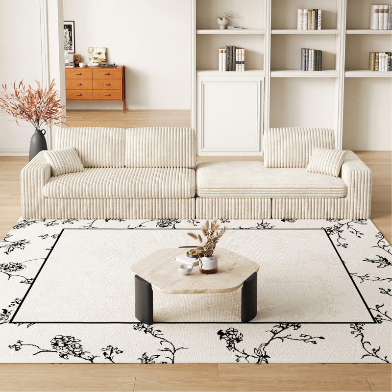 Canapé polyvalent en velours côtelé avec fauteuil inclinable et repose-nuque parfait pour l'espace de vie, Beige
