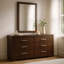 Commode large Bela avec miroir et 6 tiroirs, argent, brun cappuccino-117055992