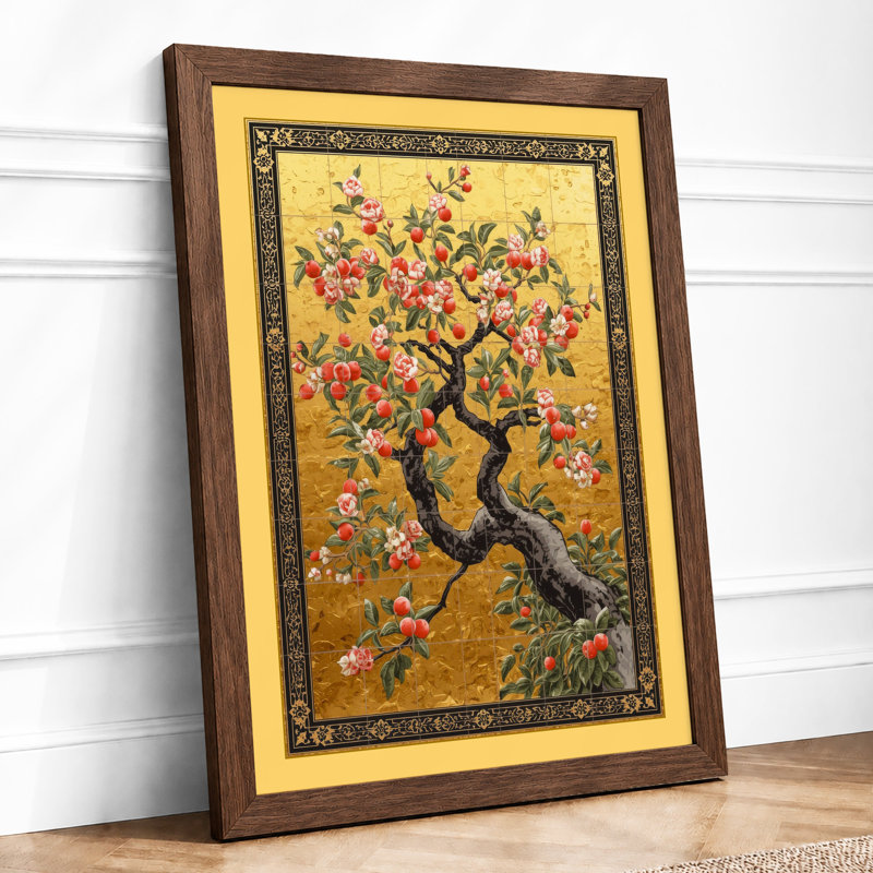 Blossoms In Spring Japandi - Print, Walnut, A1 - 84.1 x 59.4 cm