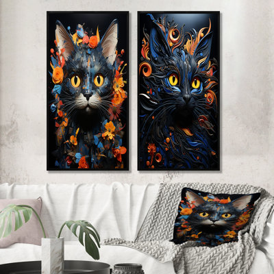 «Pixiebob Pondering Cat Collage», ensemble de 2 impressions sur toile