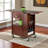 Dalton Walnut Finish Extendable Top Kitchen Cart With Casters, 33.02" H X 43.02" W X 18.17" D