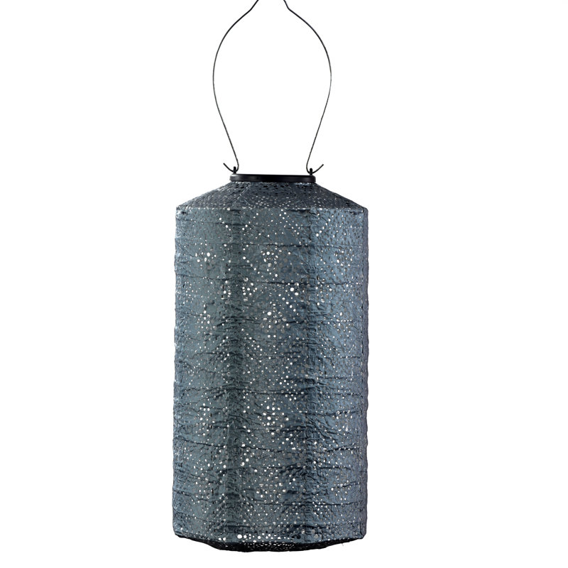 Lanterne cylindrique à topaze, gris-bleu