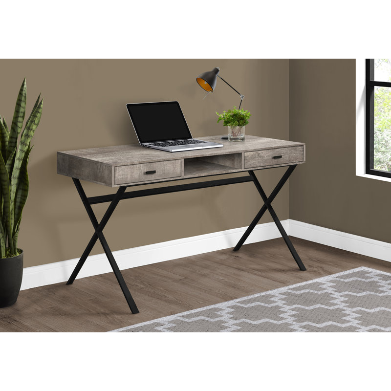 Computer Desk, Home Office, Laptop, Taupe