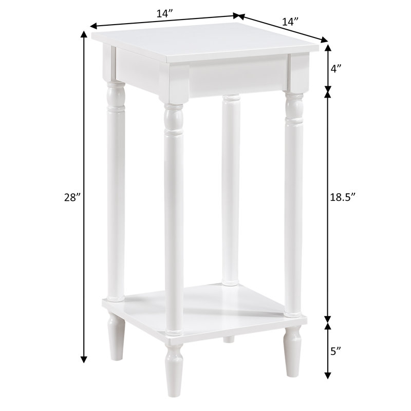 Mayall 28" End Table with Shelf, White