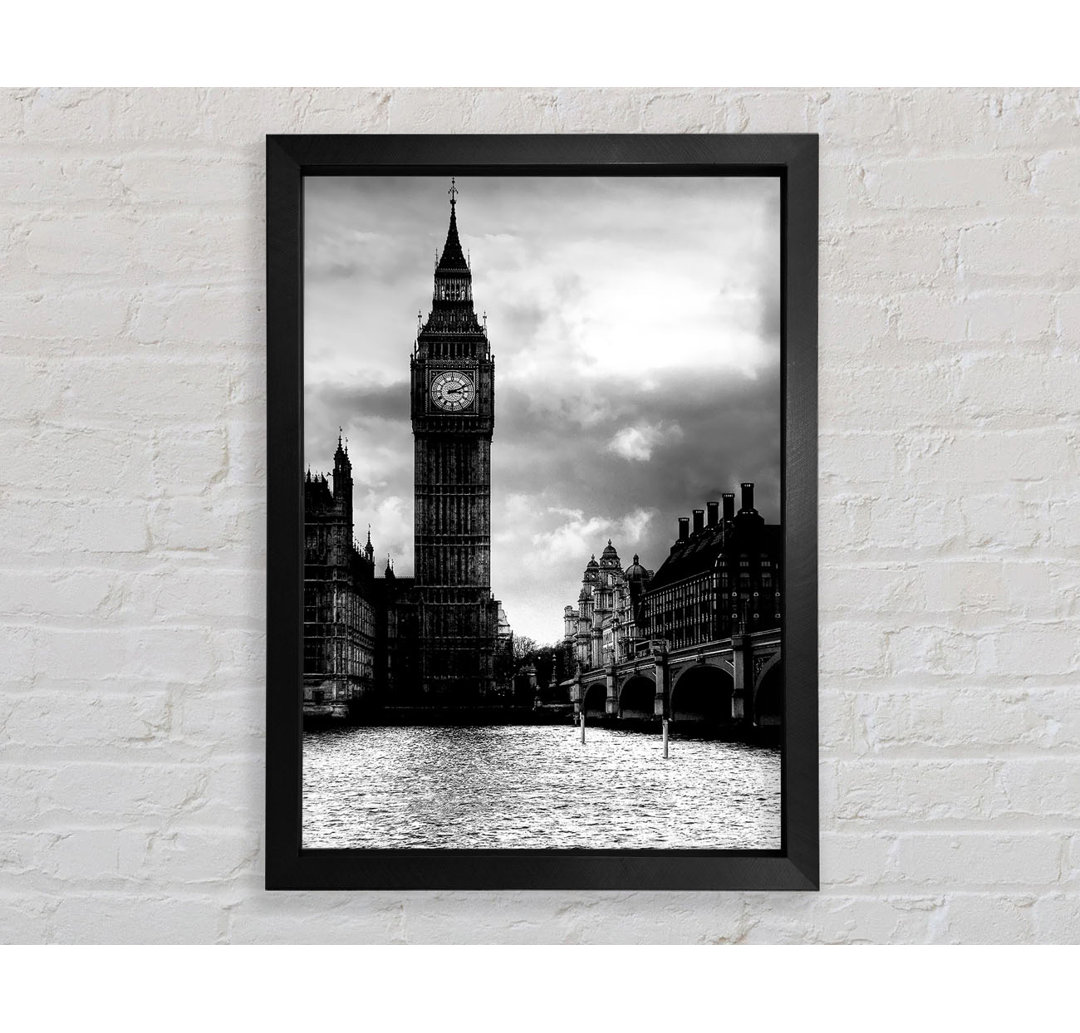 London Big Ben B N W - Einzelner Bilderrahmen Kunstdrucke