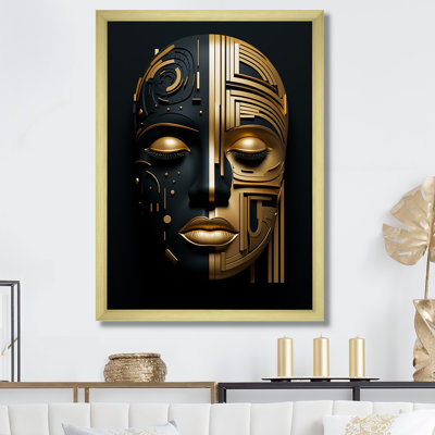 «Celestical Gold and Black Woman Portrait I», art sur toile tendance