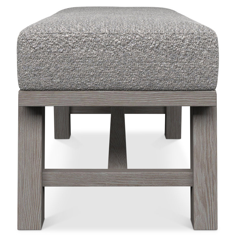 Trianon 56" Light Gray Polypropylene Modern Upholstered Bench